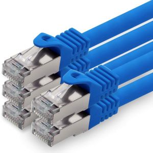 1,0 m-bleu-lot de 5 c&acirc;bles r&eacute;seau CAT.7 c&acirc;ble patch SFTP PIMF LSZH c&acirc;ble Gigabit Lan 10Gb s c&acirc;ble brut cat7 avec connecteur RJ45 Cat6a compatible avec CAT5 CAT6 cat7 cat8 - Neuf