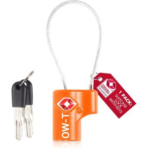 KALANKA-Cadenas Cable Cl&eacute; TSA pour Valise. Cadenas Clef Antivol pour Bagages Casier Rangement Tente Camping. Cadenas USA. Accessoires de Voyage. Verrou a Cle Valise 1 Orange - Neuf