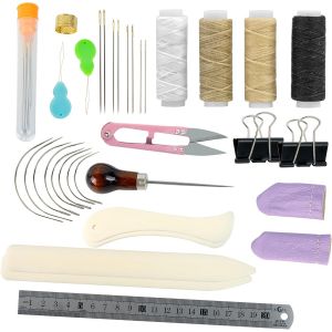 Mevronisshop-Outils Reliure Livres Ensemble, Kit Reliure Livre, 20 Pi&egrave;ces Kit Reparation Cuir, Outils Et Kits De Reliure Diy, Couture &Agrave; La Main Sur Cuir Ensemble En Cuir Fait &Agrave; La Main - Neuf