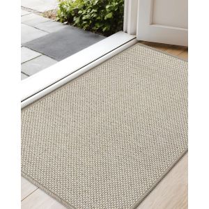 Kalanka-Paillasson Interieur Entree 43x75cm, Tapis Entrée Intérieur, Antidérapant, Tapis De Porte Absorbant, Lavable, Tapis Pour Intérieur, Extérieur, Chambre, Cuisine, Entrée, Couloir (Beige) - Neuf
