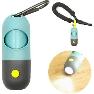 Distributeur De Sacs &Agrave; D&eacute;jections Canines &Agrave; Led Avec Lampe Torche | Support De Sacs &Eacute;cologique Pour Promenades Nocturnes | Design Pratique Et &Eacute;tanche - Neuf