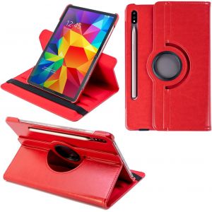 2.0 Etui Pour Samsung Galaxy Tab S7 11.0 Sm-T870 Sm-T875 Sm-T876 Coque De Protection Rotation 360° Smart Housse Cover Case Stand Auto Réveil/Sommeil | Rouge - Neuf
