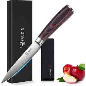 Oayew-Couteau De Chef Professionnel, Couteau De Cuisine Universel 24 Cm Acier Inoxydable Manche Bois, Ustensiles Cuisine Pour Couper Emincer Viande Pain Fruit L&eacute;gume - Marron - Neuf