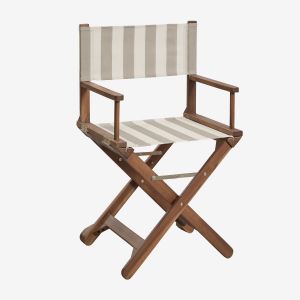 Pack de 2 chaises de r&eacute;alisateur pliantes en bois d'acacia Ridley Tapioca Beige - Brun Moka - Neuf