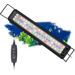 Meimie-Éclairage Aquarium,Rampe Led D¿Aquarium Spectre Complet Avec Contrôleur,10 Niveaux De Luminosité Réglables,Minuterie Réglable 6/10/12 Heures. - Neuf