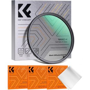 77mm Filtre Black-Mist 1/4+CPL 2 en 1 Effet Diffusion Polarisant et 3 Chiffons de Nettoyage pour Objectif Appareil Photo (Nano-Klear Série) - Neuf