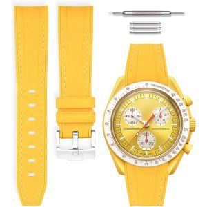 Kal-Bracelet De Montre Caoutchouc Compatible Avec Omega X Swatch Moonswatch 20mm - Neuf