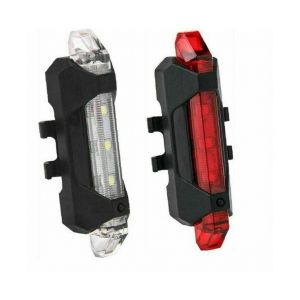 Lot De 2 Feux Arrière De Vélo À Led Rechargeables Par Usb ¿ Rouge Vif Et Blanc, Étanches, Plusieurs Modes Pour Une Sécurité Accrue - Neuf