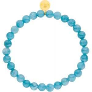 Tianyi-&reg; Bracelet Blue Ocean, Bracelet Femme Et Homme En Perles Naturelles Aquamarines, Bracelet &Eacute;lastique En Perles R&eacute;sistant &Agrave; L'eau Avec Logo, Taille Unique - Neuf