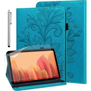 Coque pour Samsung Galaxy Tab A6 10.1 2016 SM-T580/T585 Housse avec Stylet,Housse en Cuir PU Portefeuille Multi-Angle Housse Etui Tablette pour Samsung Tab A6 10.1 2016 -Bleu - Neuf
