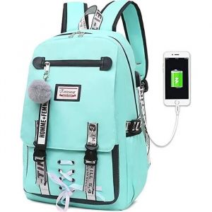 Filles Sac À Dos Adolescent Boule De Poils Pull Fleur Sac À Dos 20-35L Femelle Étudiant Collège Cartable Avec Port De Charge USB - Neuf