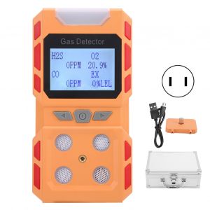 Detecteur de gaz portable 4 en 1, detecteur de fuite d'oxygene, de dioxyde de carbone et de sulfure d'hydrogene, prise 100-240 V US - Neuf