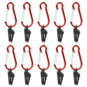 10 PièCes Pinces De Serrage Pour Auvent De BâChe Clips De Tente Cintres Tente De Camping Serrer La Pince De PoignéE De Verrouillage Avec Mousqueton Pour Camping En Plein Air Jardin Agricole - Neuf