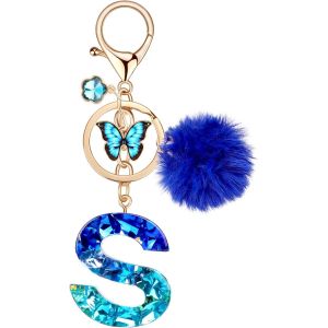 KALANKA-Porte Cl&eacute;s lettre pour Femme, Porte Cle Initiale, Alphabet Charmes en R&eacute;sine pour D&eacute;cor Porte Clef Voiture Sac &agrave; Main - Neuf
