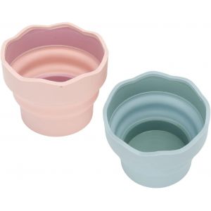 Seau de lavage portable pour pinceaux, pliable en silicone, 2 pièces, pour aquarelle, multi-usages, pour l'extérieur - Neuf