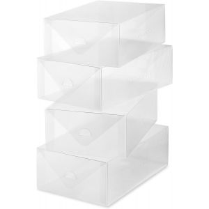 Kgabery-6362¿2691¿4 Clear Vue Collection Boîte À Chaussures Pour Femme,Lot De 4,Plastique,Claire,Taille Unique - Neuf