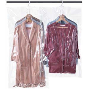 KALANKA-Sac de Rangement sous Vide Suspendu 110x67cm+135x67cm Sac sous Vide Vetement 2PCS Transparent Réutilisable Housses de Rangement sous Vide pour Vêtements Saisonniers, Vestes, Manteaux - Neuf