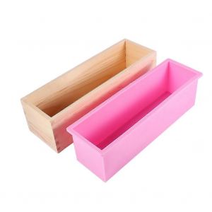 Rectangulaire En Silicone Bord&eacute;e De Savon Moule De Bo&icirc;te En Bois Pour Le Bricolage De Cuisson De G&acirc;teau De Pain Toast Moule, 1,5 L De Taille, Mat&eacute;riau Durable - Neuf