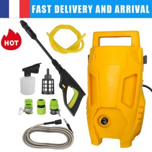 Nettoyeur haute pression &eacute;lectrique puissant | nettoyeur &agrave; jet | Nettoyeur haute performance pour voiture, maison, terrasse et mobilier de jardin | Jaune - Neuf