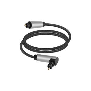 Câble Optique Toslink à 90 Degrés,Câble Audio Optique Mâle vers Câble Audio Optique Pivotant à 360 Degrés Pour home Cinéma,Téléviseurs,Amplificateurs,Barres de Son,Lecteurs VD/CD 1M - Neuf