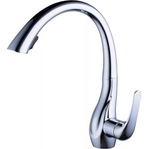 Robinet de cuisine professionnel en nickel bross&eacute; avec bec pivotant &agrave; 360 &deg;, poign&eacute;e unique, pulv&eacute;risateur double fonction, nickel bross&eacute;, BLSS1749N - Neuf