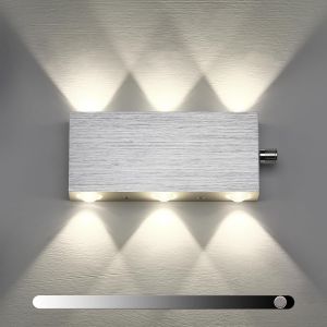 Applique Murale Led Int&eacute;rieur Lampe Dimmable Blanc Neutre Murale Moderne Carr&eacute; Up Down En Aluminium Eclairage D&eacute;coration Lumi&egrave;re Pour Chambre A Coucher Le Salon Bureau Lit Couloir Bar - Neuf