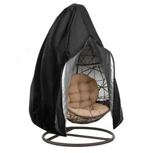Housse De Protection Pour Chaise De Jardin (Noire, 190 X 115 Cm) - Housse De Protection En Forme D'?uf Avec Cordon De Serrage, Robuste Et Durable Pour Meubles De Jardin - Neuf