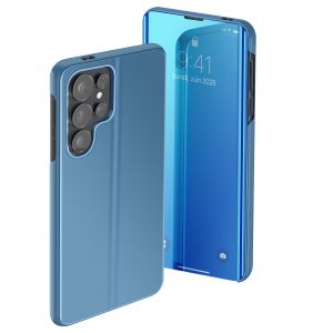 &Eacute;tui de Protection pour Galaxy S26 Ultra Clear View avec Support Vid&eacute;o Bleu - Neuf
