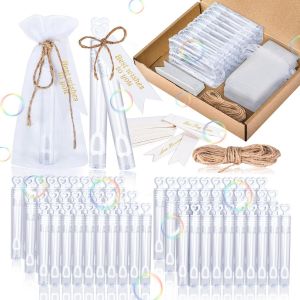 lbgwp60-Bulle Mariage Flacons, 60Pcs Bulles De Savon Mariage, Tube Bubble Enfant, Bouteilles De Savon À Bulles Pour Anniversaire, Cadeaux, Décorations De Mariage (Étiquette) - Neuf