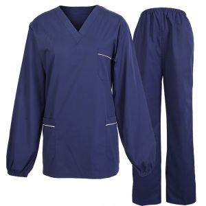 Ensemble De Vetements D'infirmiere Respirant, Chemise Et Pantalon Pour Dentiste, Medecin, Salon, Manches Longues, Taille Xl - Neuf