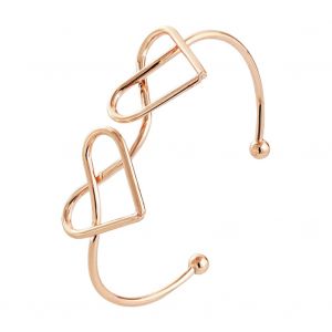 Bracelet Ouvert Double Cour Pour Femme (Or Rose) - Neuf