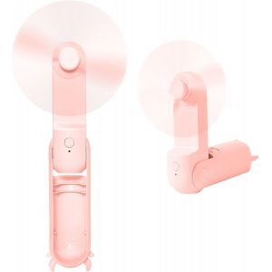 KALANKA-Ventilateur Portatif, Ventilateur USB Mini Ventilateur Ventilateur à Main à Piles, Ventilateur de Bureau Avec Banque D'alimentation (Couleur rose) - Neuf
