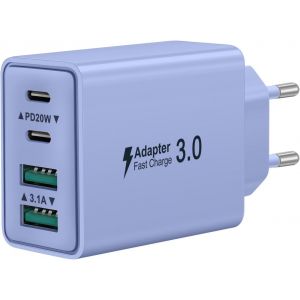 Thef-Chargeur Usb C, 40w 4 Port Prise Chargeur Rapide Usb C, 2pack Multiple Secteur Double Pd+Qc 3.1a Type C Adaptateur Pour Iphone 16 15 14 13 12 11 Pro Max 8 7 6s Plus Mini Se, Ipad, Samsung Galaxy - Neuf