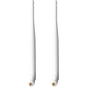 2 Paquets Antenne WiFi SMA Mâle Double Bande 6dBi 2,4 GHz 5 GHz 5,8 GHz pour Bateau Amorceur,Enregistreur de Surveillance,Caméra IP de Sécurité,Caméra de Vue Arrière,Véhicule,Camping-Car,Blanc - Neuf