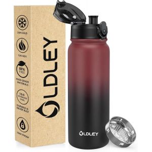 Bouteille D'eau Acier Inoxydable 600ml Bouteille Isotherme &Agrave; Double Paroi Pour Garder Les Boissons Chaudes Et Froides Sans Bpa Bouteille D'eau Isol&eacute;e M&eacute;tal Pour Sport Travail(Bleu Vert) - Neuf