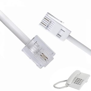Câble Téléphonique Bt Vers Rj11, 6P2C 2 Broches, Mâle Vers Mâle, Câble Téléphonique Pour Modem Fixe Britannique, Télécopie, Haut Débit Et Accès Commuté À Domicile (Blanc, 3 M) - Neuf