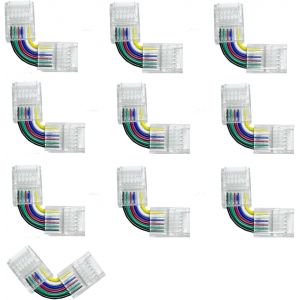 Connecteur de coin de barre LED 6pin12mm Angle droit Forme L Connecteur ajustable sans soudure pour 5050 3528 RGB RGBW RGB+CCT LED bar Lights - Neuf