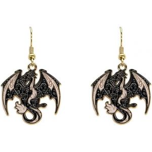 Kal-Boucles D'oreilles Dragon Western Zinc Fantastique - Bijoux Gothiques Cadeaux F&ecirc;tes M&eacute;di&eacute;vales - Neuf