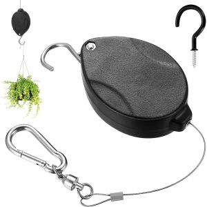 Crochet de Plafond R&eacute;glable avec Crochet &agrave; visser avec s&eacute;curit&eacute;-Support pour Plantes Suspendues,Paniers &agrave; Fleurs et Pots- 1 Crochet+1Crochet &agrave; vis (Blanc)Pour les mangeoires &agrave; oiseaux - Neuf