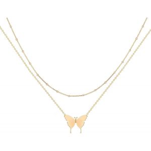Trahoo-Chaîne Pour Femme Avec Pendentif Personnalisé En Or Et Argent - Collier Multi-Rangs Hypoallergénique 18 Carats - Bijou Fantaisie Pour Femmes Et Filles - Neuf