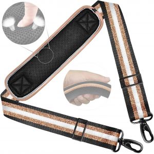 nzqaf-58"" Bandoulière Universelle avec Rembourrage Fixe Ultra-épais et Double Boucles d'Équilibrage pour Mallette, Sac de Voyage, Sacs de Sport, Sac pour Ordinateur Portable, Sac à Bandoulière,Or Noi - Neuf