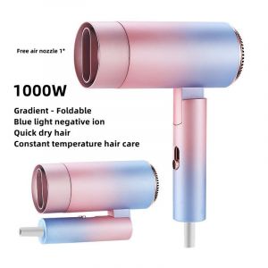 Sèche-cheveux pliable EU/US/UK,1800W,haute puissance,prise EU/US/UK,capot d'alimentation en Air et buse,marteau,modèle 2024 -Gradient-1000W - Neuf