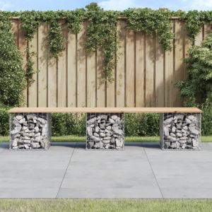 Prolenta Premium - Banc De Jardin Design De Gabion 203x44x42 Cm Bois Massif De Pin - Neuf
