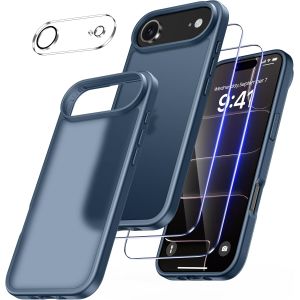 4 En 1 Coque Pour Iphone Air Avec 2 Verre Tremp&eacute; Et 1 Cam&eacute;ra Protecteur, [Coussin D'Air Int&eacute;gr&eacute;] Antichoc Antirayures Bumper Protection Housse Pour Iphone Air 6,5"", Bleu Ciel - Neuf