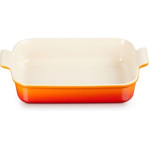 Subzonal-Le Creuset H&eacute;ritage Plat Rectangulaire, C&eacute;ramique, 32 Cm, 2,31 Kg, Volcanique, 71102320900001 - Neuf
