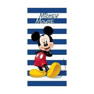 Serviette De Bain - Mickey Disney - 70x140 Cm - Coton - Bleu - Lavable - Neuf