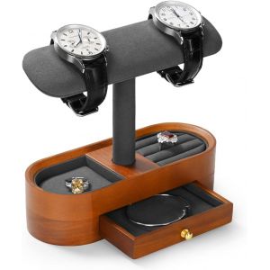 Présentoir De Montres En Bois, Porte-Bracelets, Présentoir À Bijoux, Présentoir Pour Homme Et Femme (Beige) - Neuf