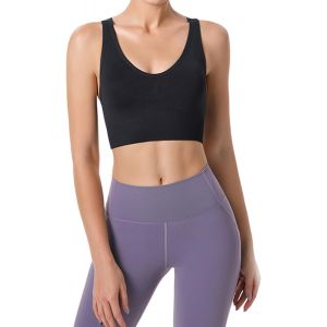 Kgabery-Soutien Gorge De Sport Femme Brassiere Sport Femme Dos Croisé Grande Taille Brassière Sans Armature Push Up Brassière Sport Femme Maintien Fort Top De Sport S-Xxl - Neuf