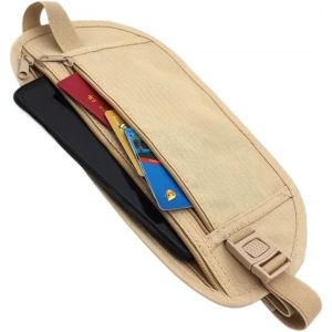 nzqaf-1pcs Ceinture dissimulée avec 2 Compartiments pour téléphone, Argent et Autres Objets de Valeur. Sac de Tailles Anti-vol, Parfait pour Le Sport et Les Voyages, réglable et étanche - Neuf