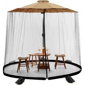 Ulteronixshop-Moustiquaire Pour Parasol D'ext&eacute;rieur Avec Fermeture &Eacute;clair Et Corde R&eacute;glable, Pour Jardin, Cour, Pavillon Et Autres Espaces Ext&eacute;rieurs - Neuf